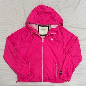 Abercrombie & Fitch - Women's Medium Pink Full Zip Hooded Windbreaker Jacket